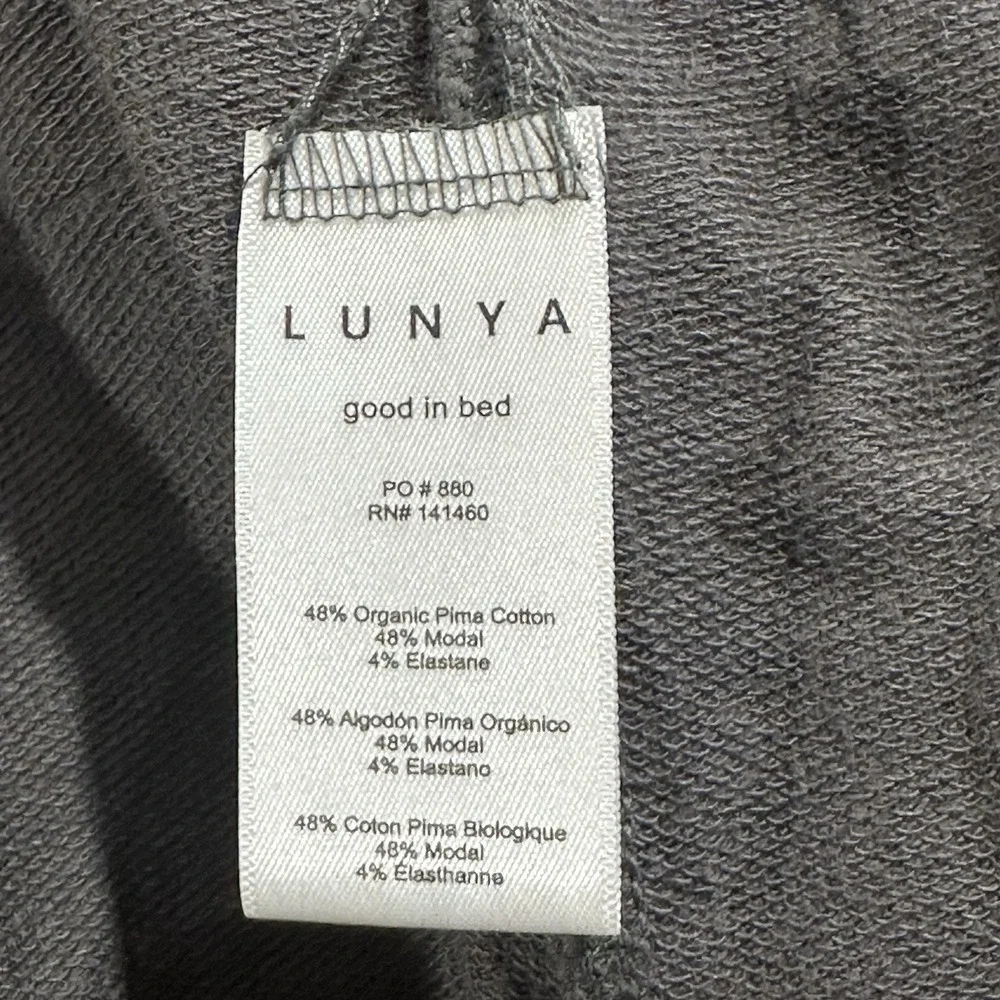 Lunya The Robe Organic Pima Cotton with Pockets Long Gray Loungewear Luxury - Picture 7 of 12